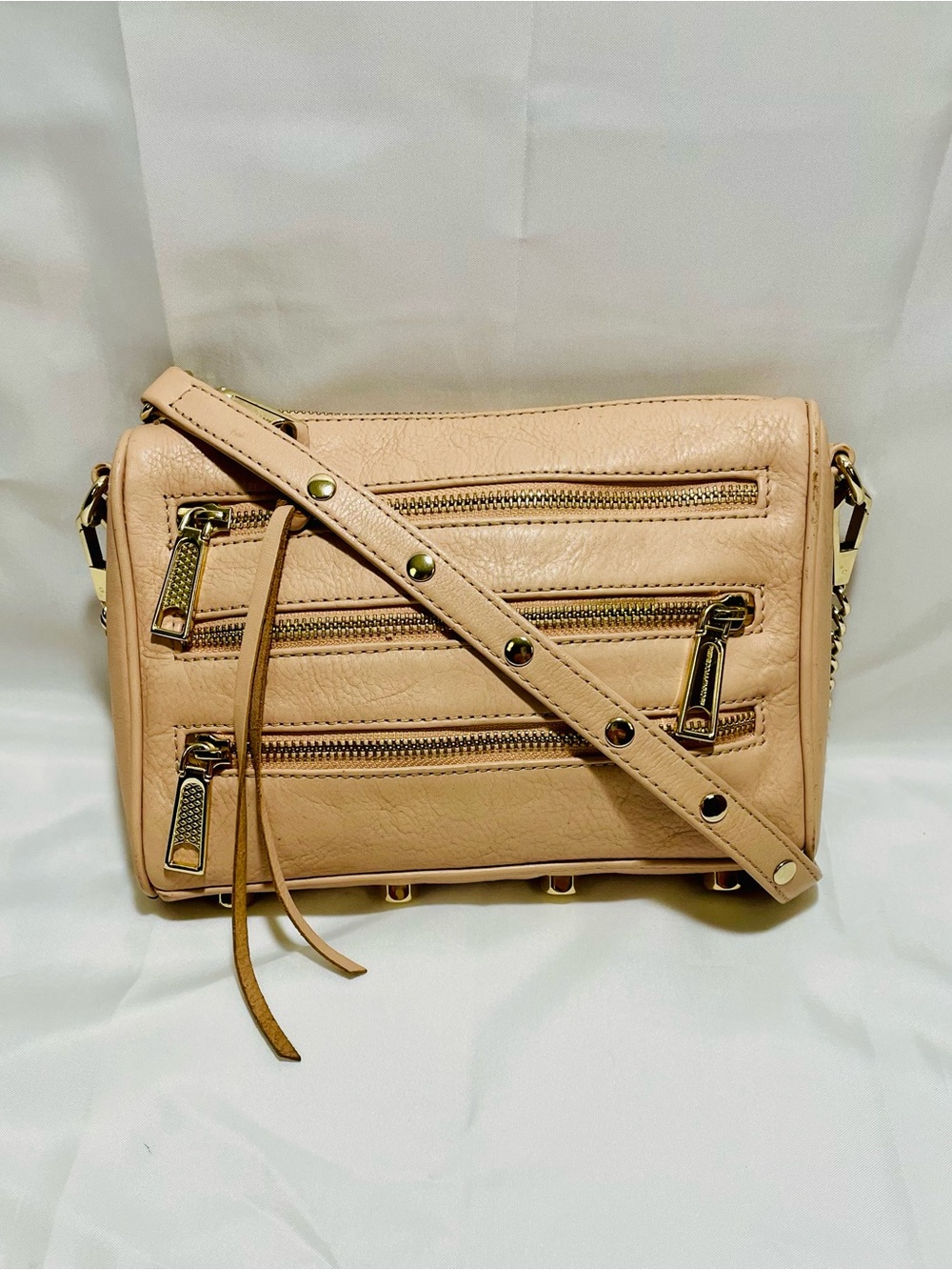 Rebecca Minkoff Mini 5-Zip Pebbled Leather Crossbody Bag